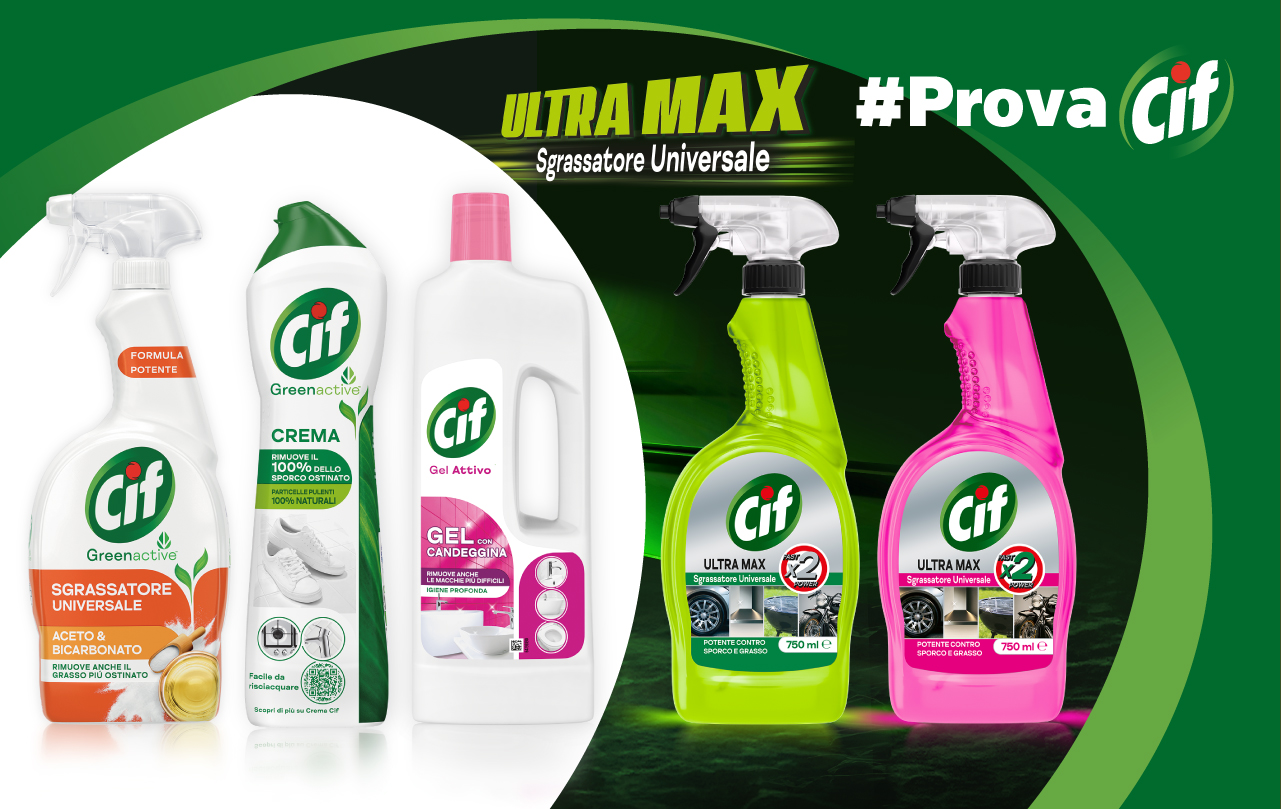 Immagine dei prodotti CIF e Ultra Max Sgrassatore Universale